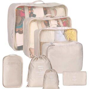 8Set Packing Cubes for Suitcase,Travel LuggagePacking Organizers with LaundryBag